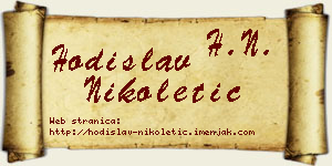 Hodislav Nikoletić vizit kartica